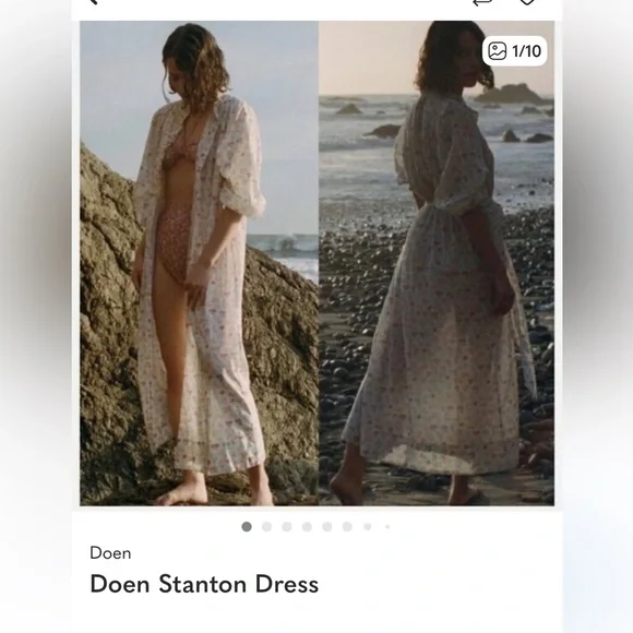 Doen Floral Long Sleeve Dress - Cream and Pink - Picture 6 of 14